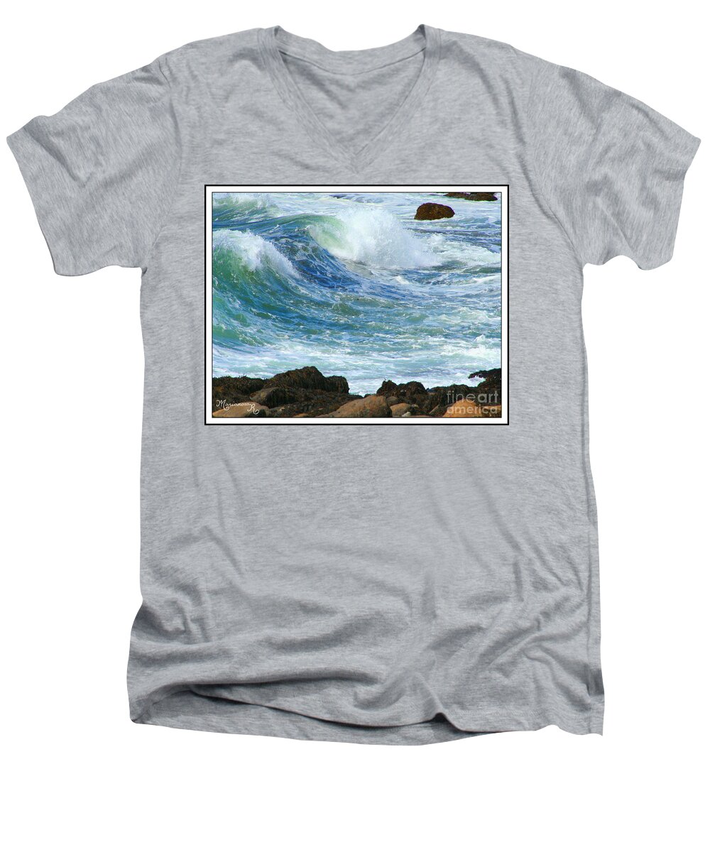 Water Men's V-Neck T-Shirt featuring the photograph Rough Seas #2 by Mariarosa Rockefeller