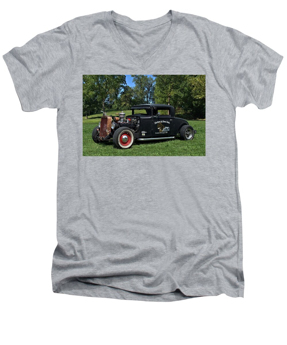 1931 Men's V-Neck T-Shirt featuring the photograph 1931 Nash Coupe Hot Rod by Tim McCullough