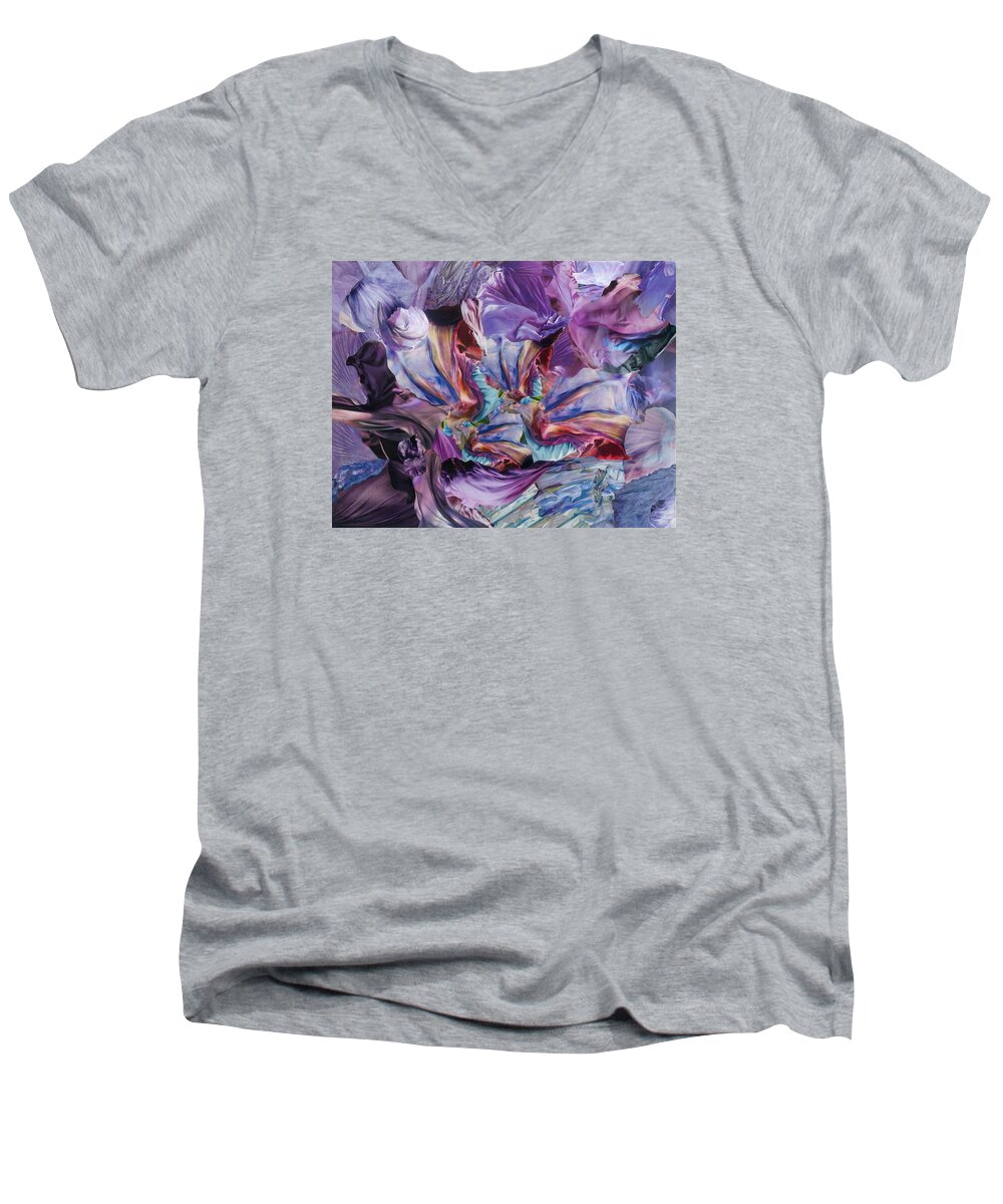 Magic Men's V-Neck T-Shirt featuring the mixed media Merlin's Magic by Denise Mazzocco