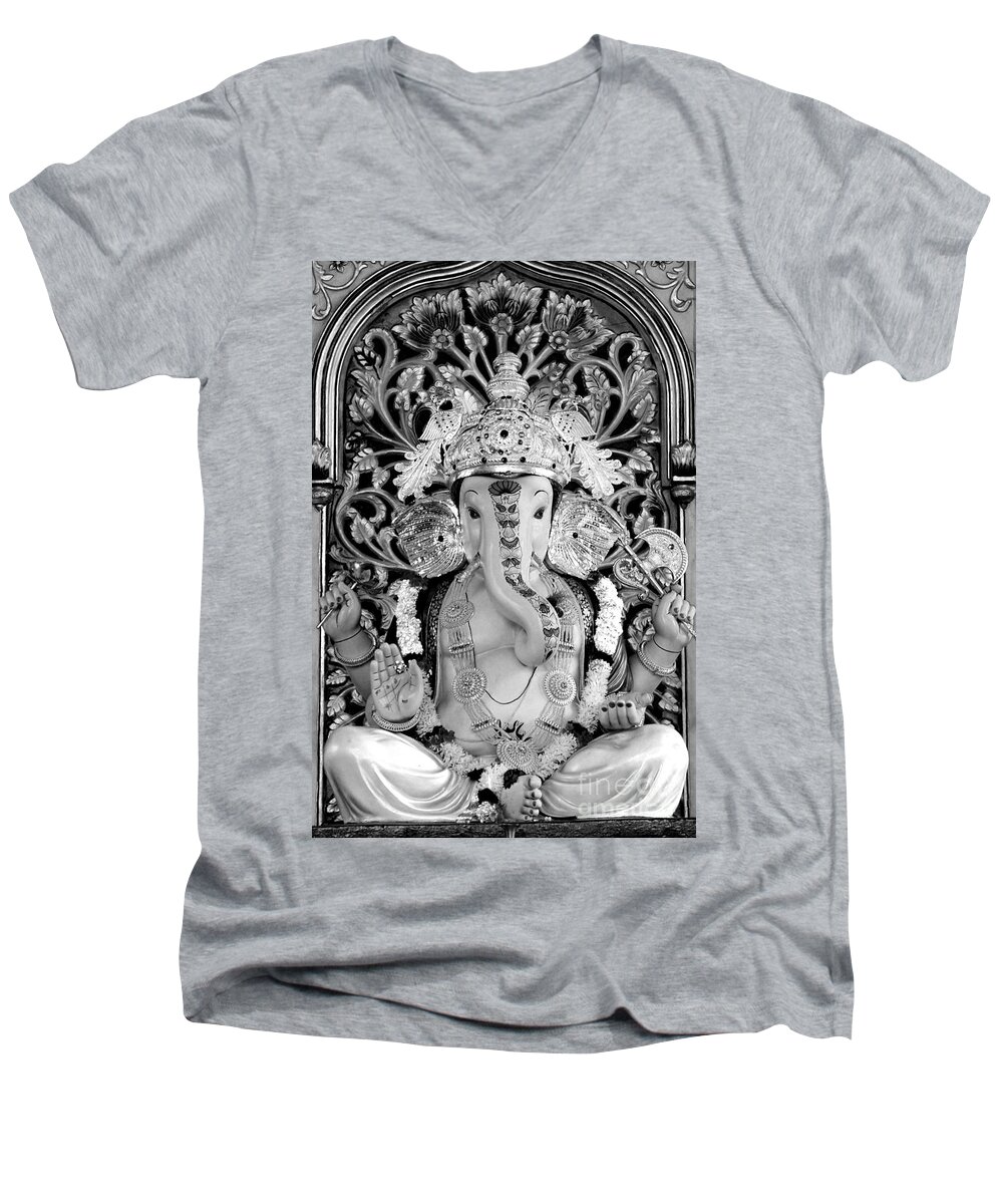  Men's V-Neck T-Shirt featuring the photograph Lord Ganesha #2 by Kiran Joshi