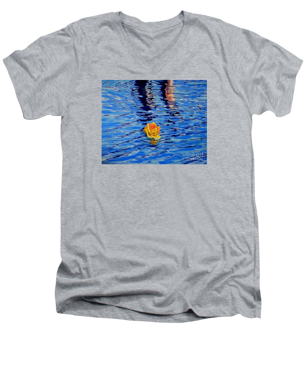Flower Men's V-Neck T-Shirt featuring the painting Roam with Freedom by Christopher Shellhammer