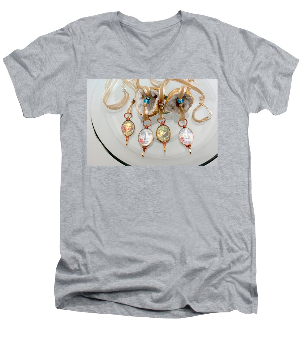 Jewelry Men's V-Neck T-Shirt featuring the jewelry Jewelry #6 by Judy Henninger