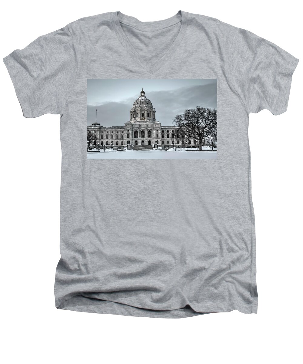 Minnesota State Capitol Men's V-Neck T-Shirt featuring the photograph Minnesota State Capitol St Paul #5 by Amanda Stadther