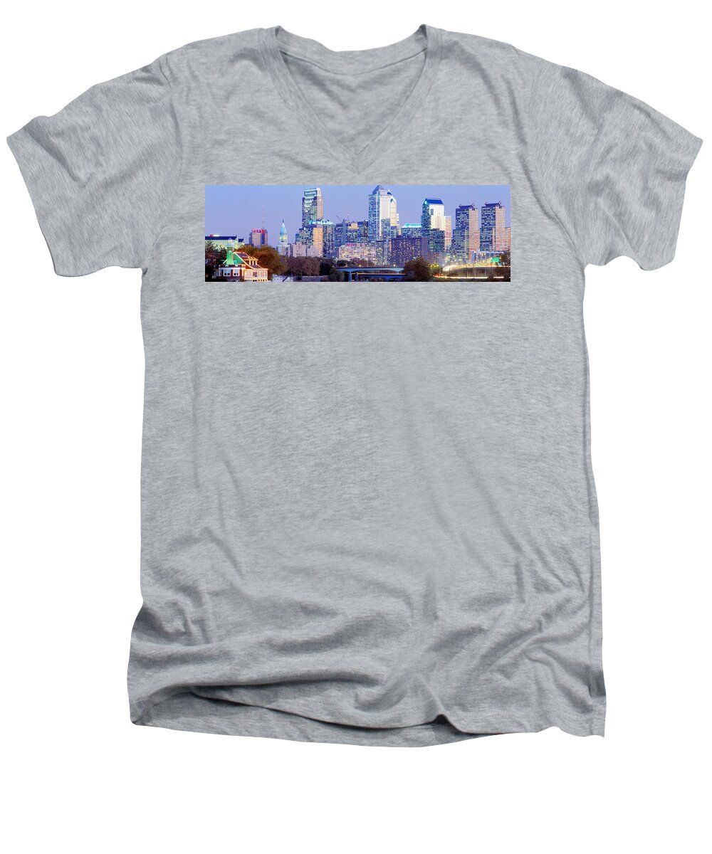 Photography Men's V-Neck T-Shirt featuring the photograph Philadelphia Pennsylvania Usa #5 by Panoramic Images