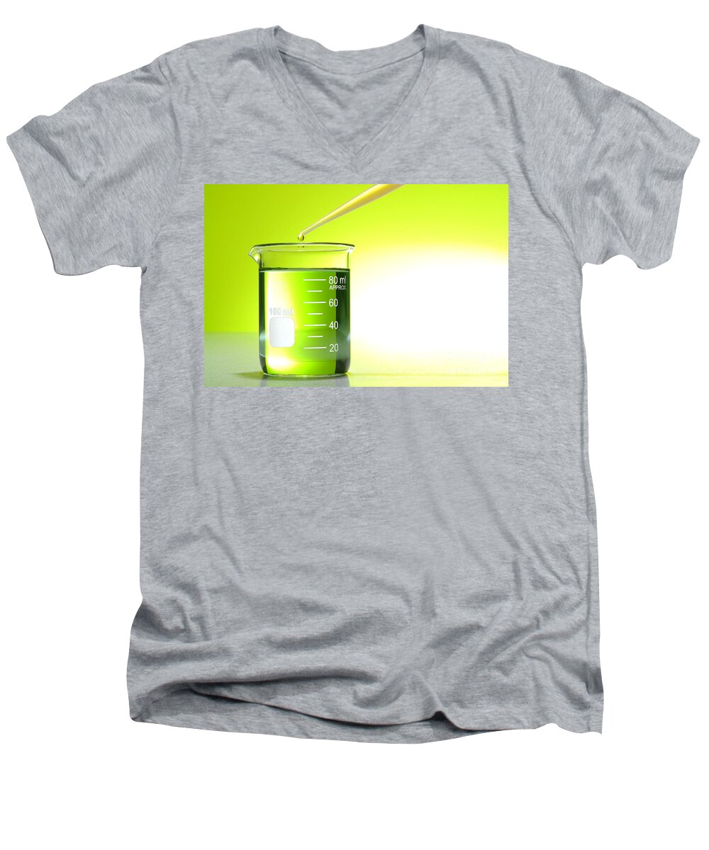 Lab Men's V-Neck T-Shirt featuring the photograph Laboratory Experiment in Science Research Lab #6 by Science Research Lab