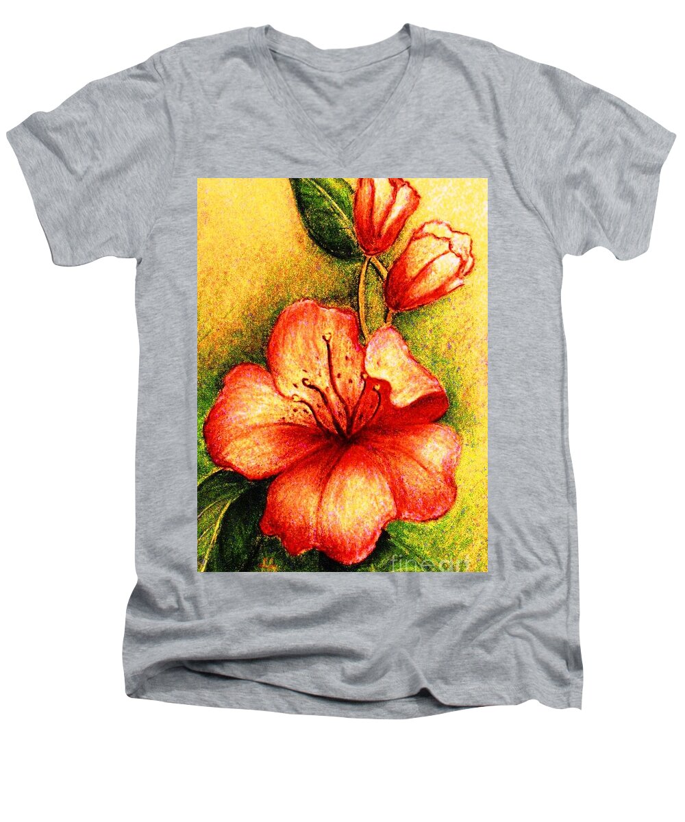 Flowers Men's V-Neck T-Shirt featuring the painting A Harbinger of Springtime by Hazel Holland