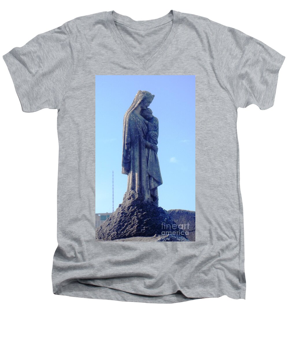 St. Loius Cemetery 1 In New Orleans La Men's V-Neck T-Shirt featuring the photograph A Mother's Love by Alys Caviness-Gober