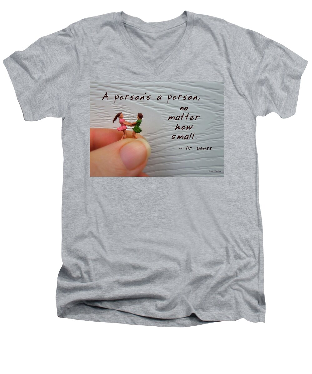 Person Men's V-Neck T-Shirt featuring the photograph A Person . . . by Renee Trenholm