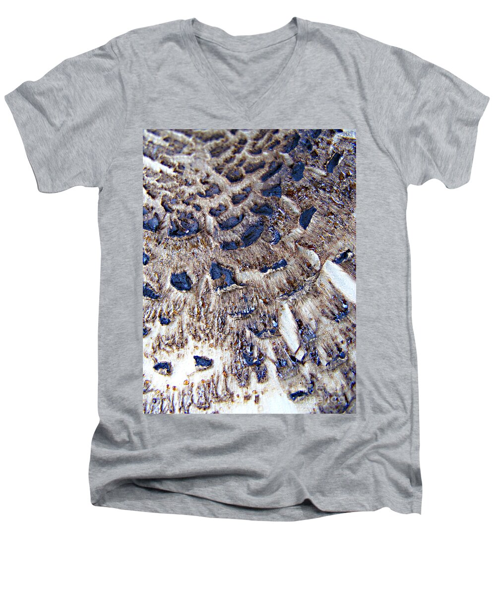 Abstract Men's V-Neck T-Shirt featuring the photograph Abstract Accidental Sapphires by Linsey Williams
