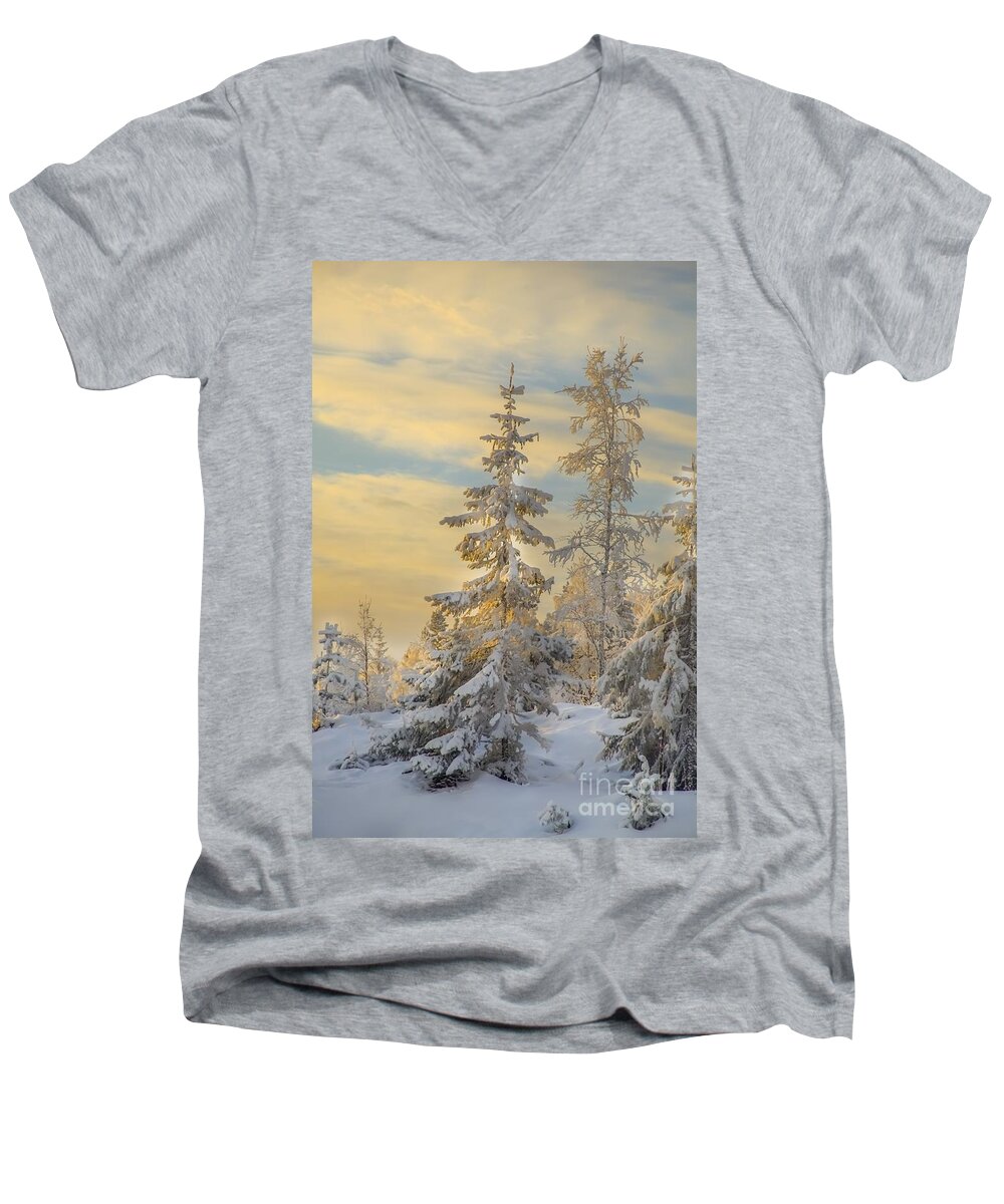 Landscape Men's V-Neck T-Shirt featuring the photograph Alone but Strong by Rose-Maries Pictures