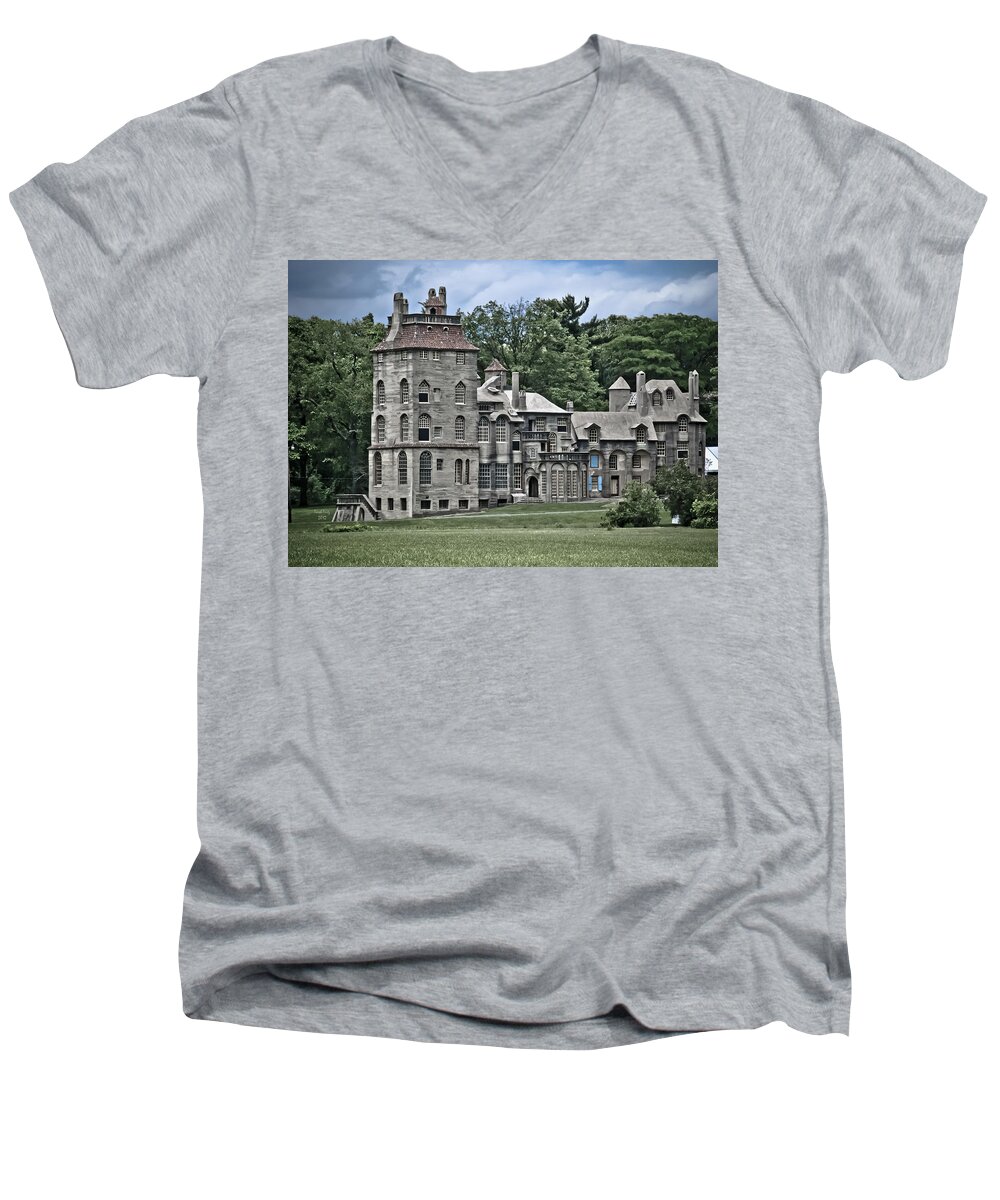 Fonthill Castle Men's V-Neck T-Shirt featuring the photograph Amazing Fonthill Castle by Trish Tritz