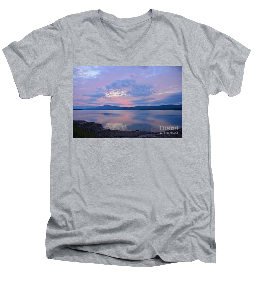 Water Men's V-Neck T-Shirt featuring the photograph Ashokan Reservoir 1 by Cassie Marie Photography
