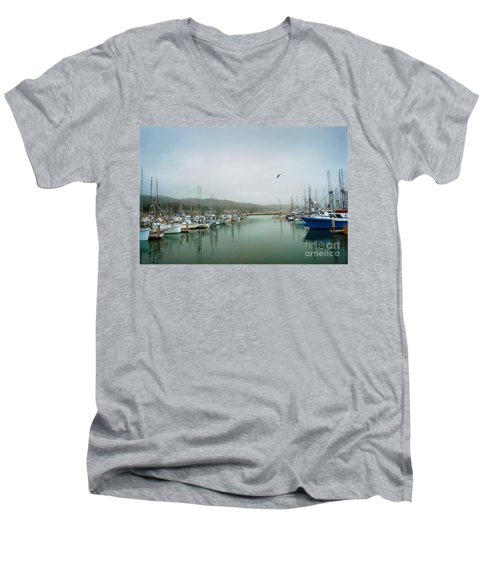 Boats Men's V-Neck T-Shirt featuring the photograph At Rest by Ellen Cotton