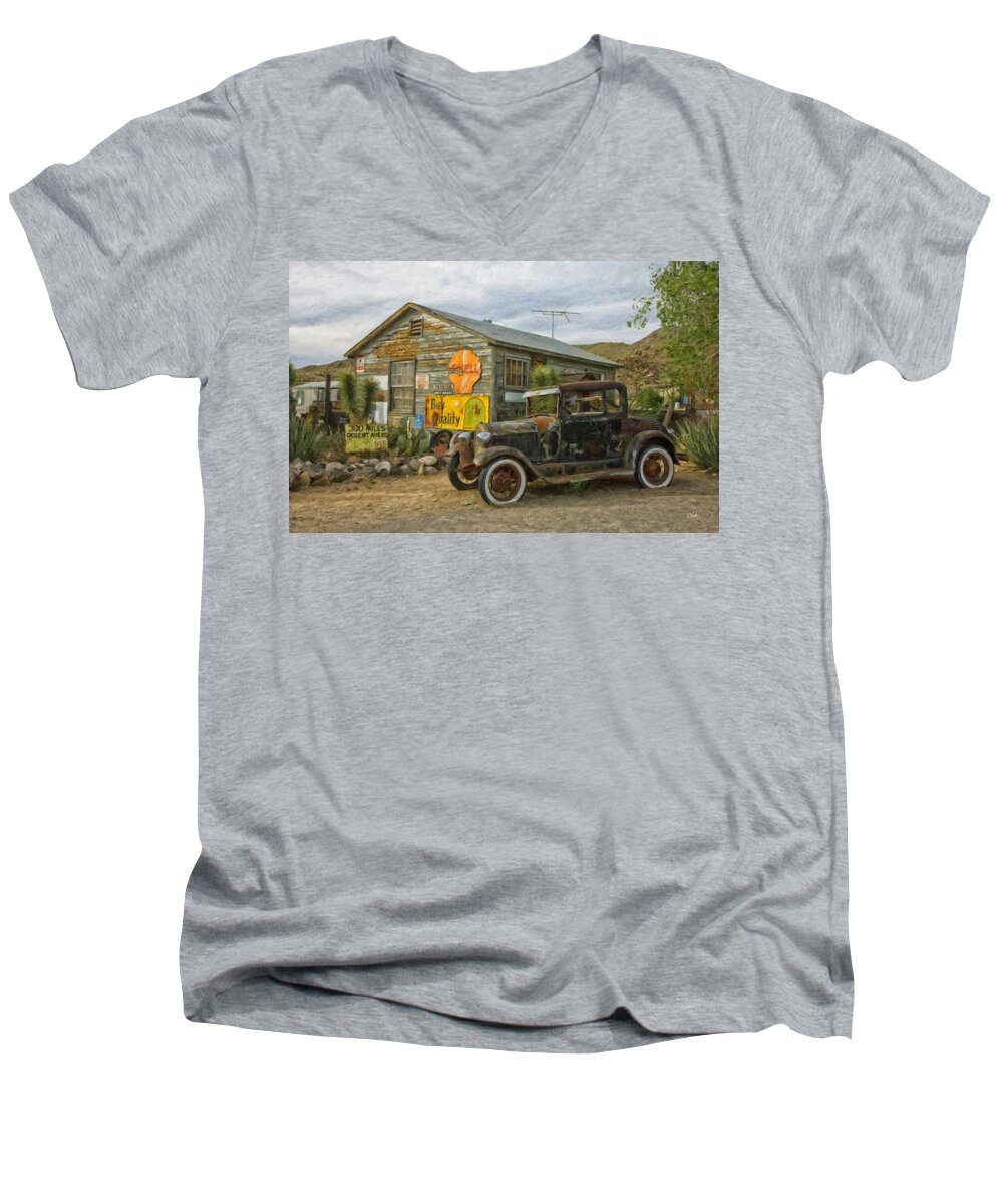 Landscape Men's V-Neck T-Shirt featuring the painting Automobile Veh392751 by Dean Wittle
