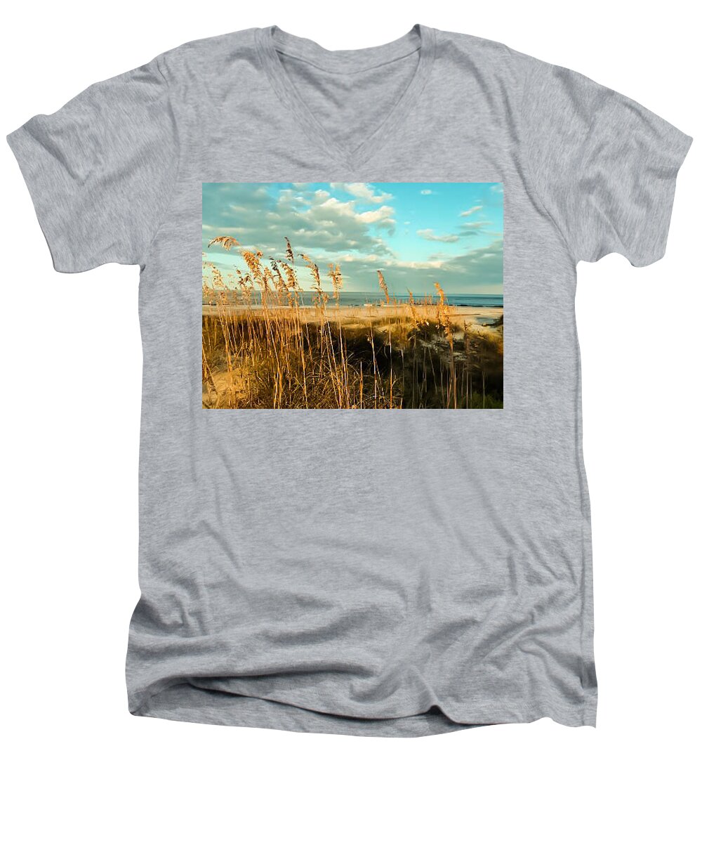Beach Men's V-Neck T-Shirt featuring the photograph Beach Day by Will Burlingham