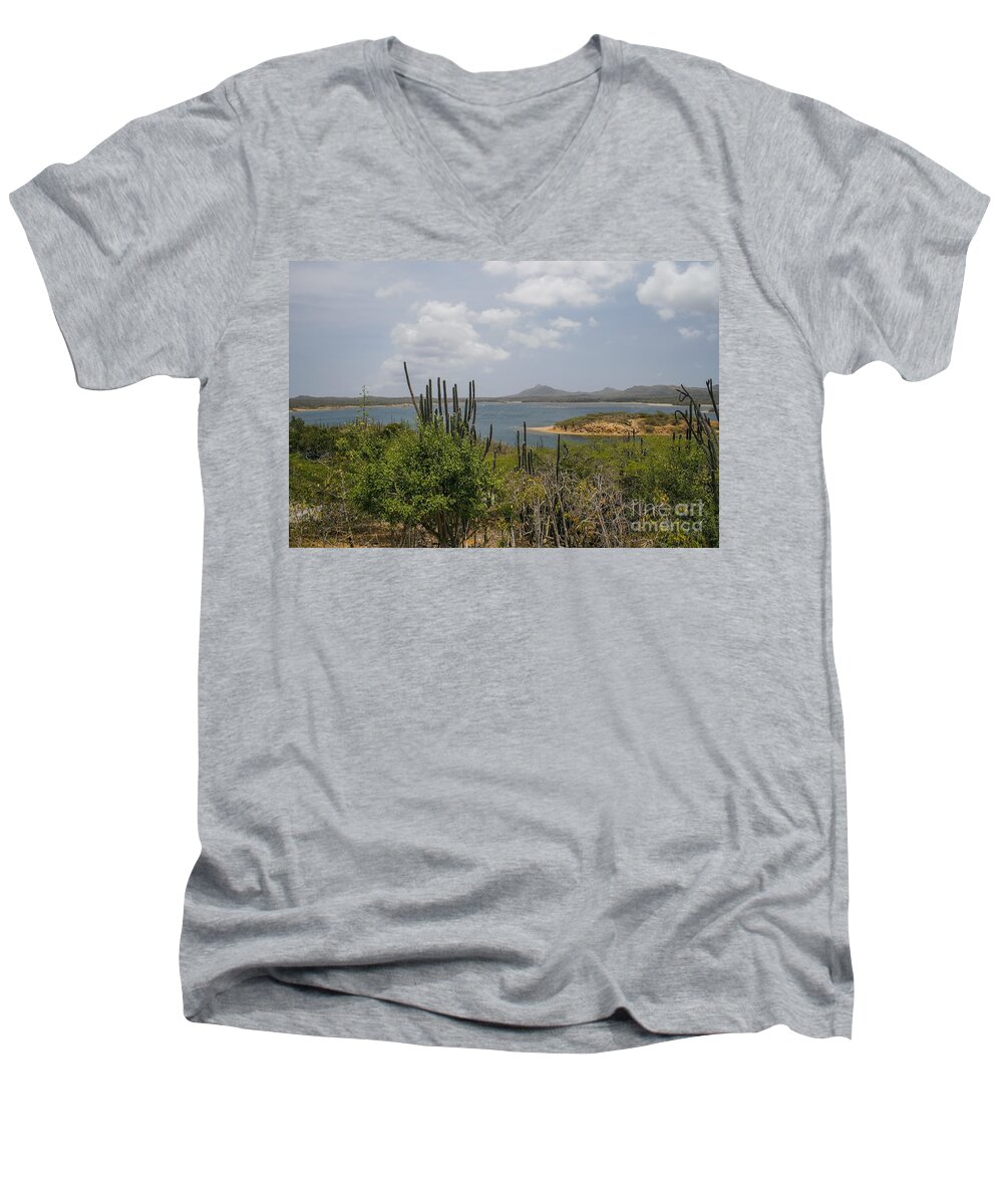 Coast Men's V-Neck T-Shirt featuring the photograph Beautiful Bonaire by Patricia Hofmeester