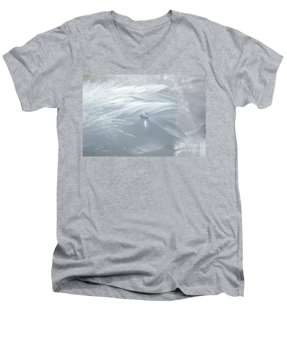 White Men's V-Neck T-Shirt featuring the photograph Beauty of White by Krissy Katsimbras