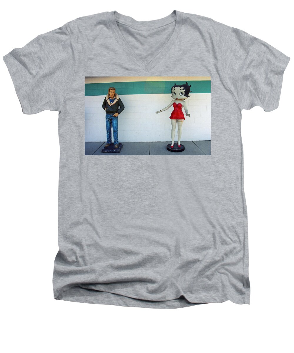 1930's Men's V-Neck T-Shirt featuring the photograph Betty Boop 4 by Frank Romeo