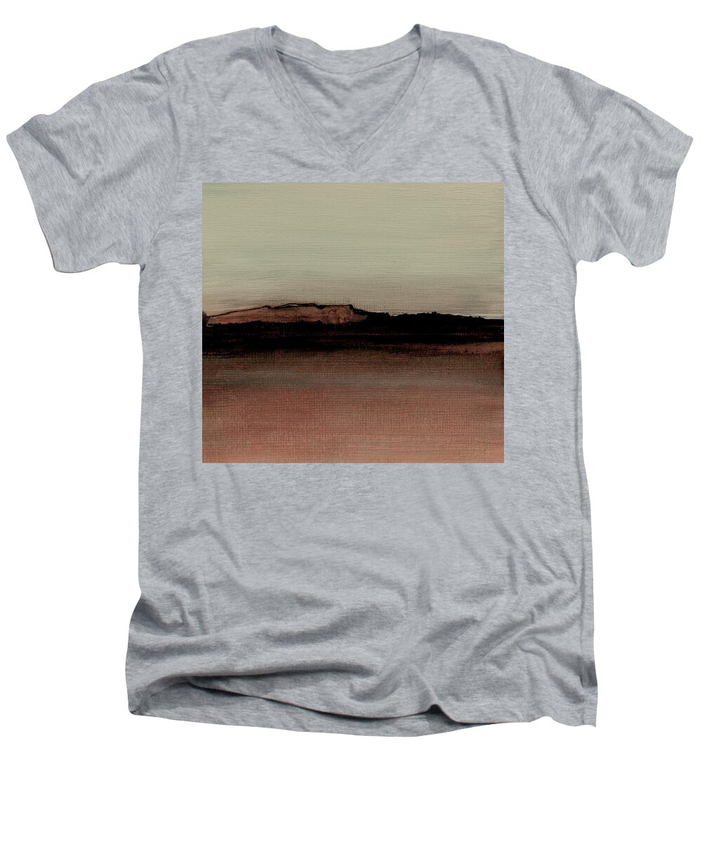 Fineartamerica.com Men's V-Neck T-Shirt featuring the painting Between the Woods and Frozen Lake Number 1133-10 by Diane Strain