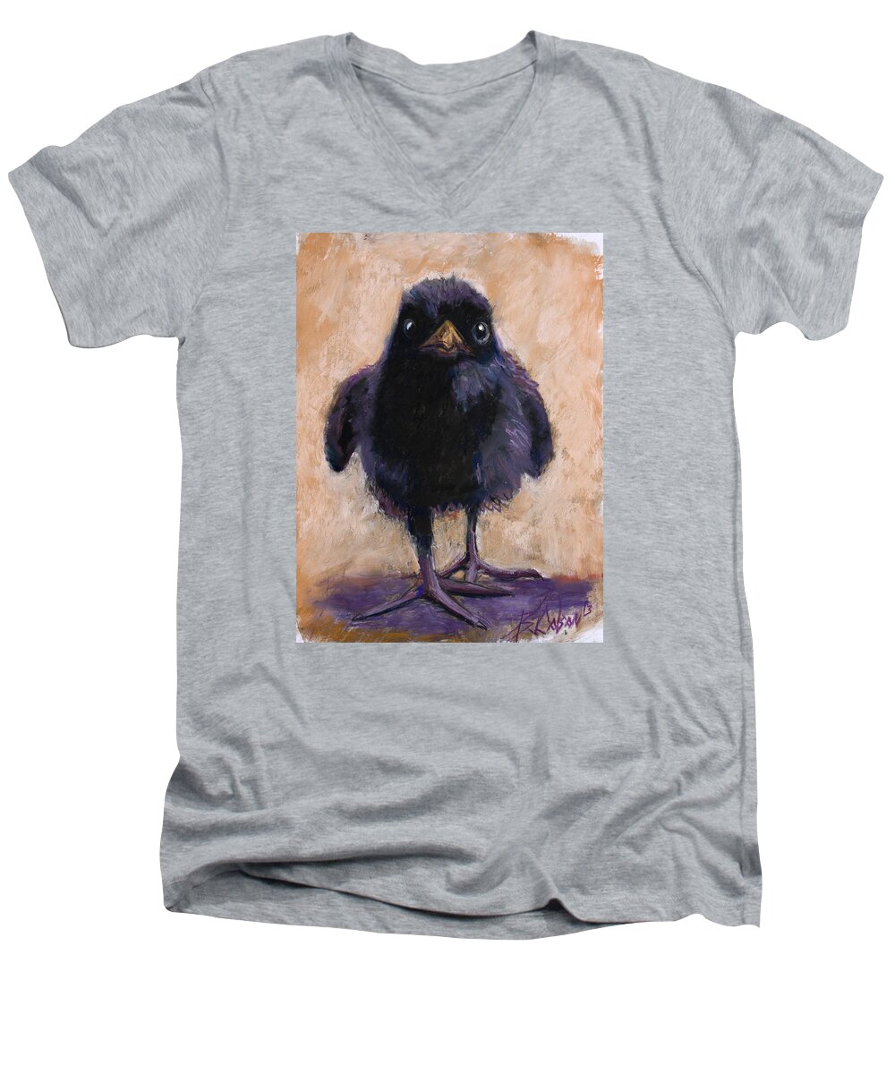 Blackbird Men's V-Neck T-Shirt featuring the painting Big Foot by Billie Colson