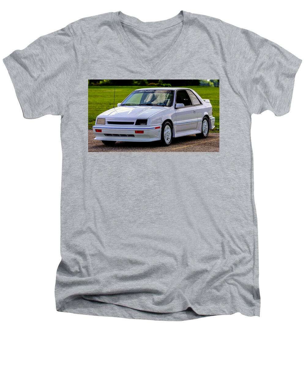 Dodge Men's V-Neck T-Shirt featuring the photograph Birthday Car 01 by Josh Bryant