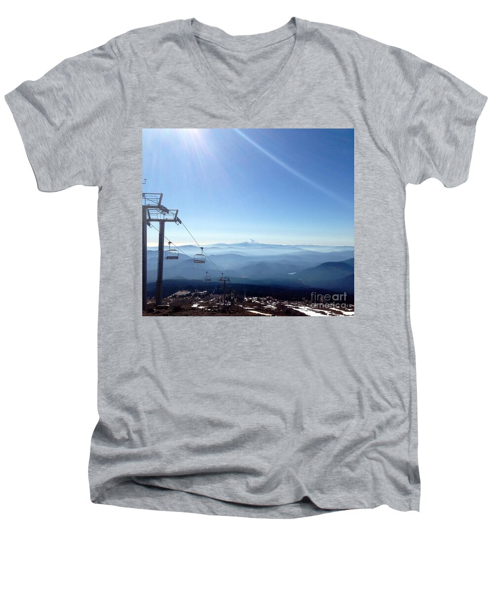 Mountain View Men's V-Neck T-Shirt featuring the photograph Blue Yonder by Susan Garren