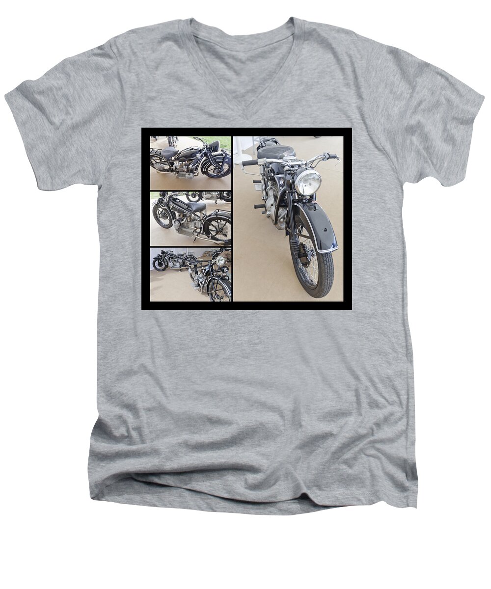 Bmw Men's V-Neck T-Shirt featuring the photograph BMW Art Deco Bikes by Maj Seda