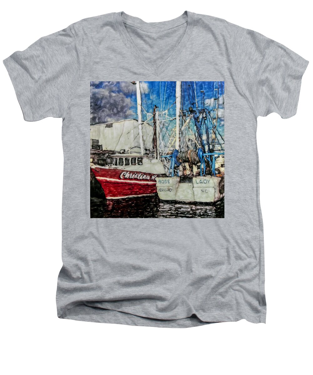 Christina Ann Men's V-Neck T-Shirt featuring the photograph Boss Lady by Jerry Gammon