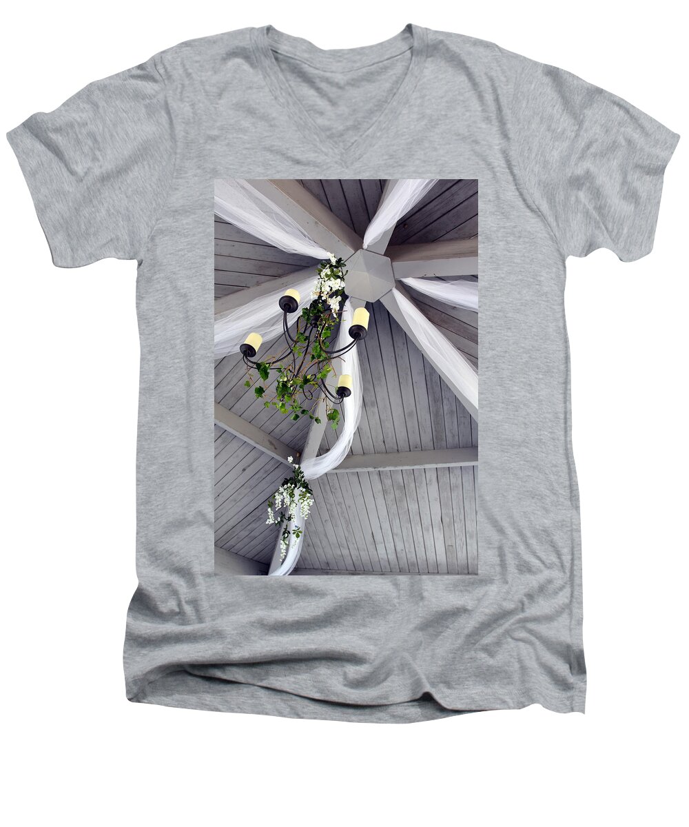 Unique Men's V-Neck T-Shirt featuring the photograph Bridal Fan by Jennifer Robin