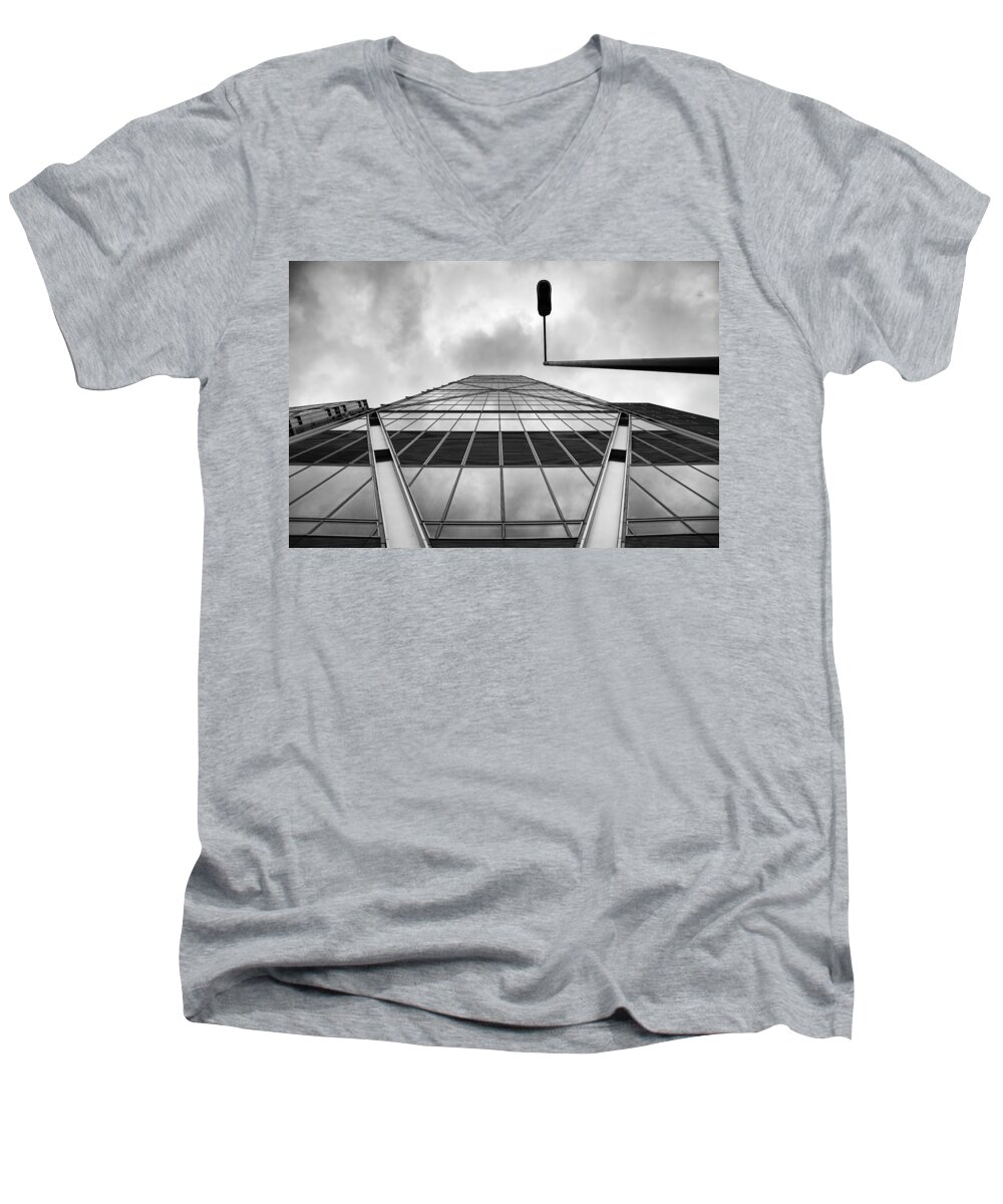 Broadgate Tower Men's V-Neck T-Shirt featuring the photograph Broadgate Tower by Ian Good