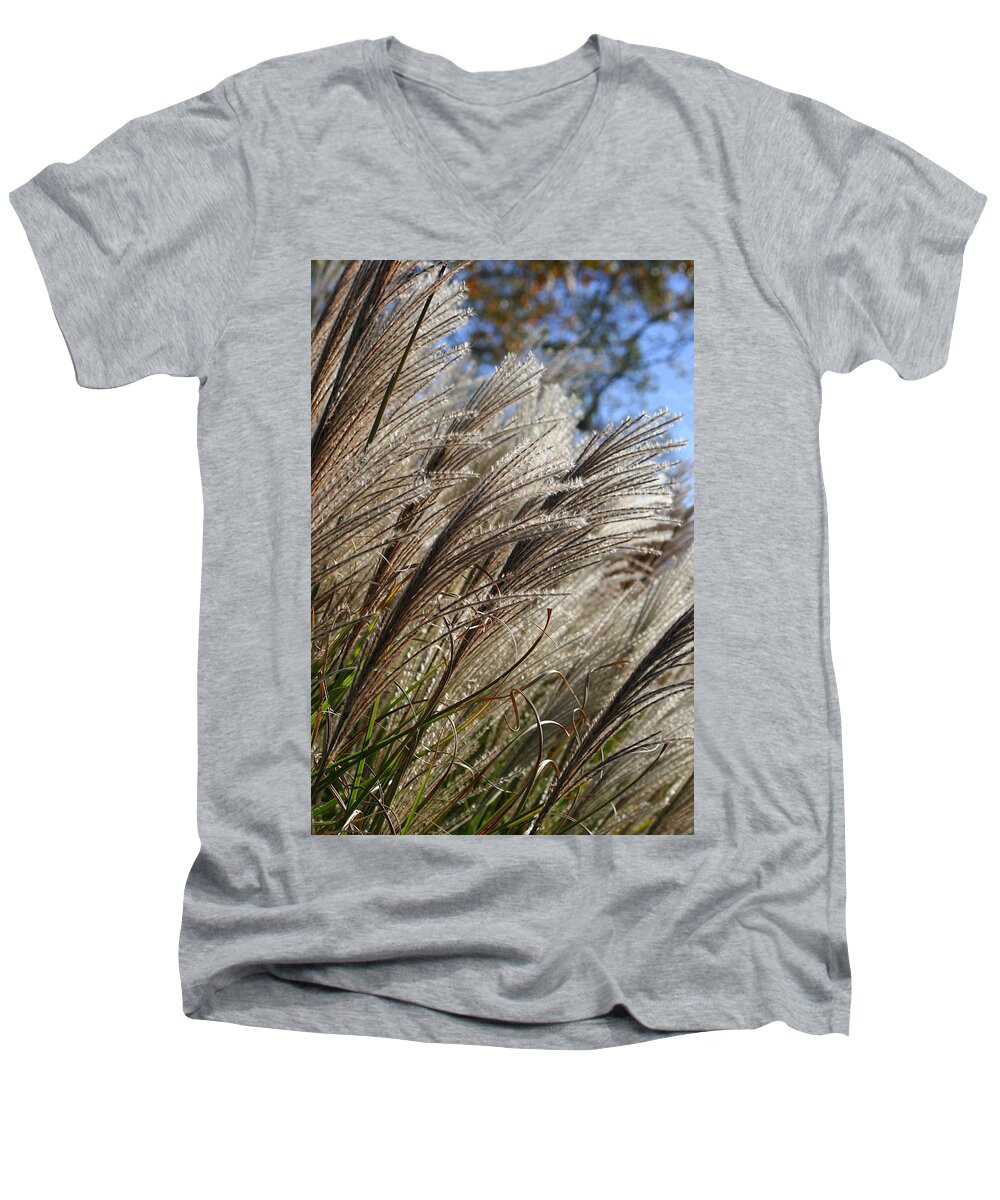 Flower Photography Men's V-Neck T-Shirt featuring the photograph Brushes of Autumn by Neal Eslinger
