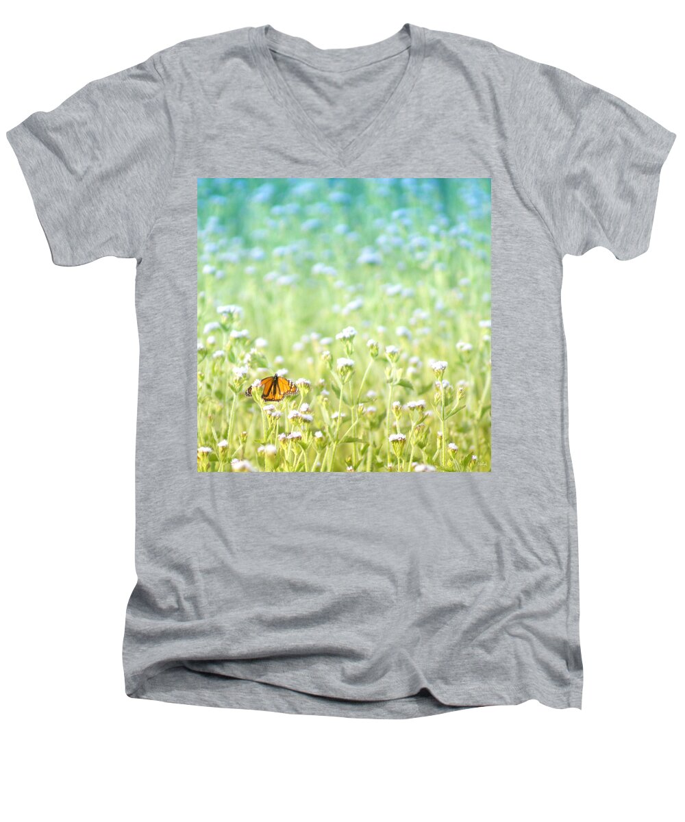 Butterfly Men's V-Neck T-Shirt featuring the photograph Butterfly Dreams by Holly Kempe
