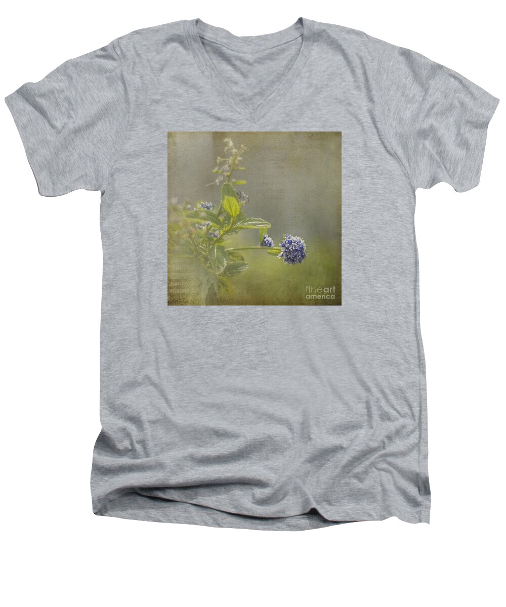 Clare Stokes Men's V-Neck T-Shirt featuring the photograph California Lilac by Clare Bambers