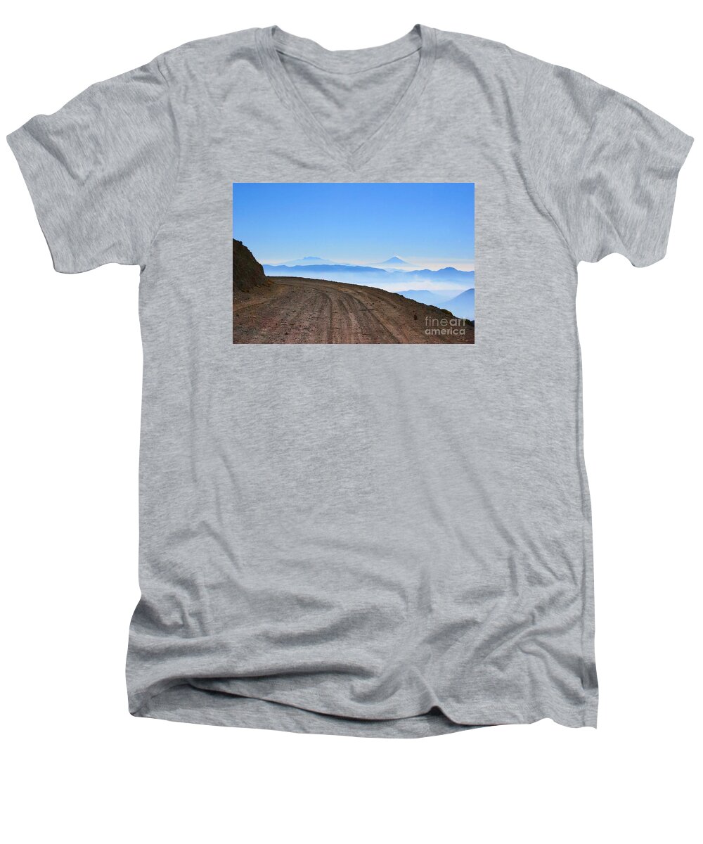 Toluca Men's V-Neck T-Shirt featuring the photograph Camino en Volcan Nevado de Toluca by Francisco Pulido