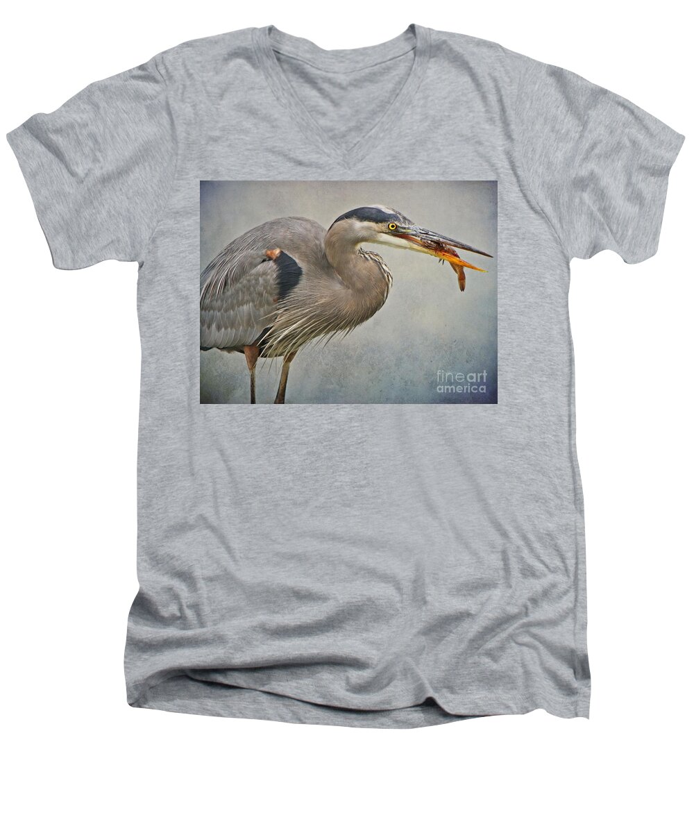  Men's V-Neck T-Shirt featuring the photograph Catch of the day by Heather King
