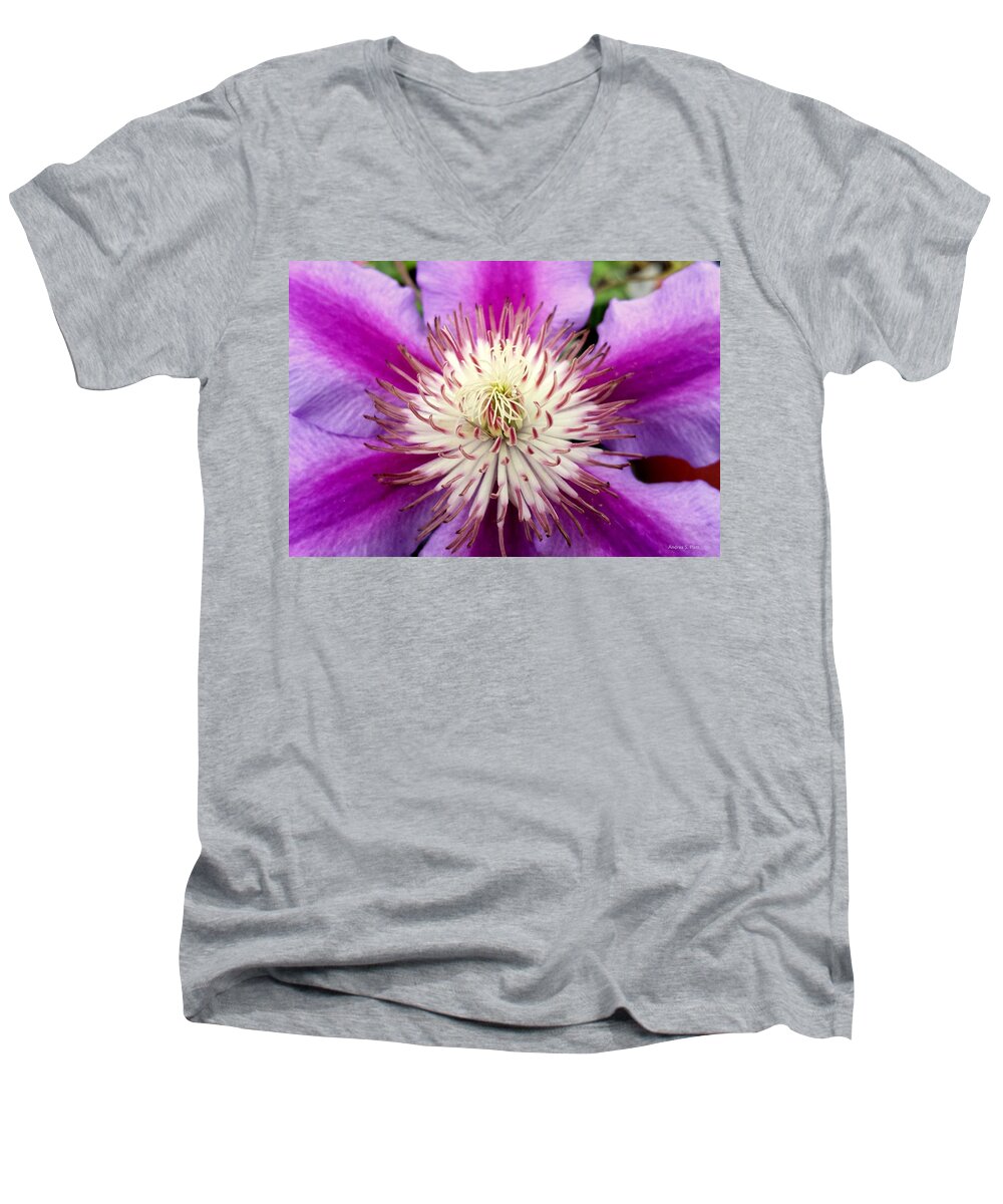 Flower Men's V-Neck T-Shirt featuring the photograph Centerpiece by Andrea Platt