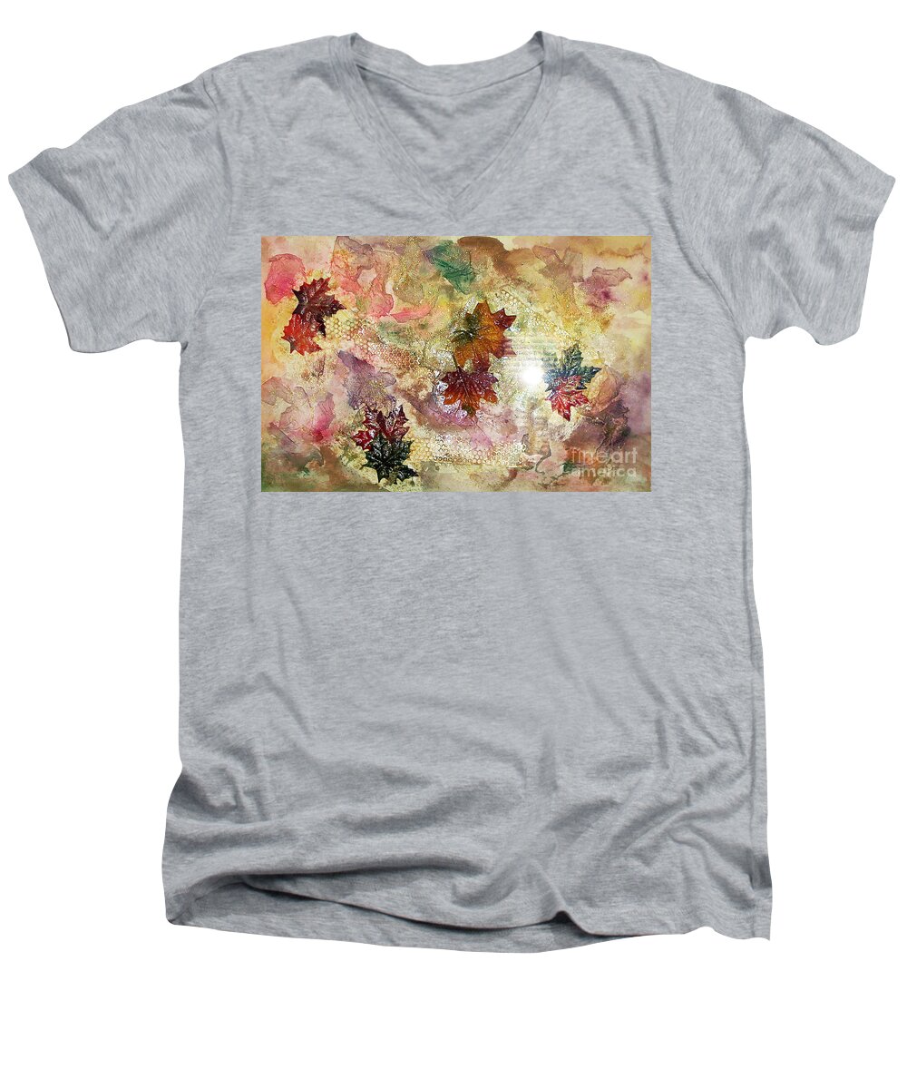 Water Color Abstract Men's V-Neck T-Shirt featuring the mixed media Change In You II by Yael VanGruber