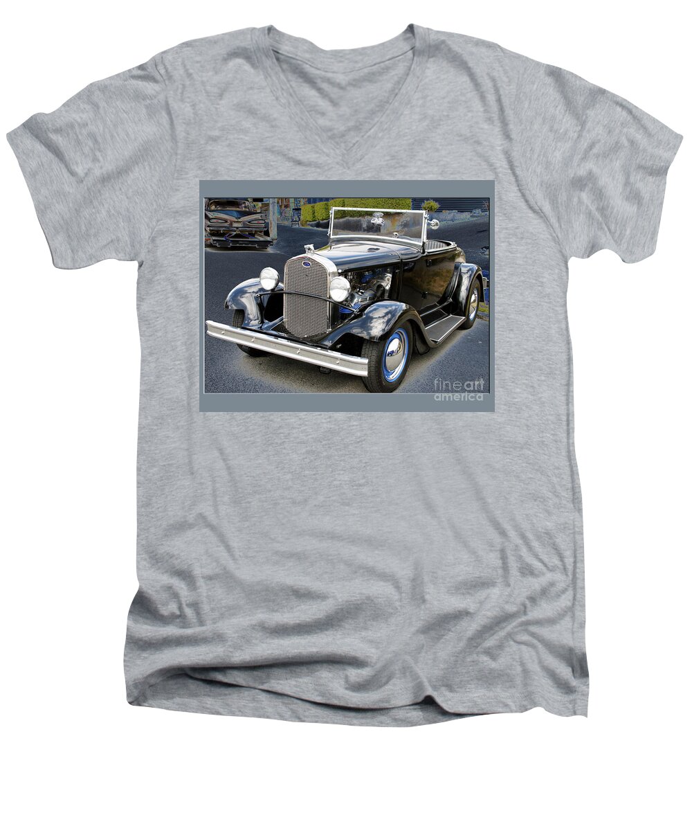 Ford Men's V-Neck T-Shirt featuring the photograph Classic Ford by Victoria Harrington