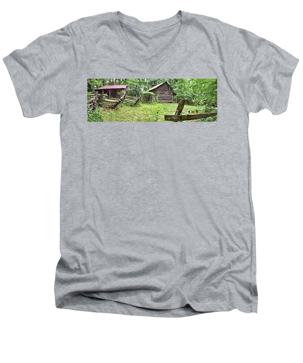 8631 Men's V-Neck T-Shirt featuring the photograph Colonial Village by Gordon Elwell