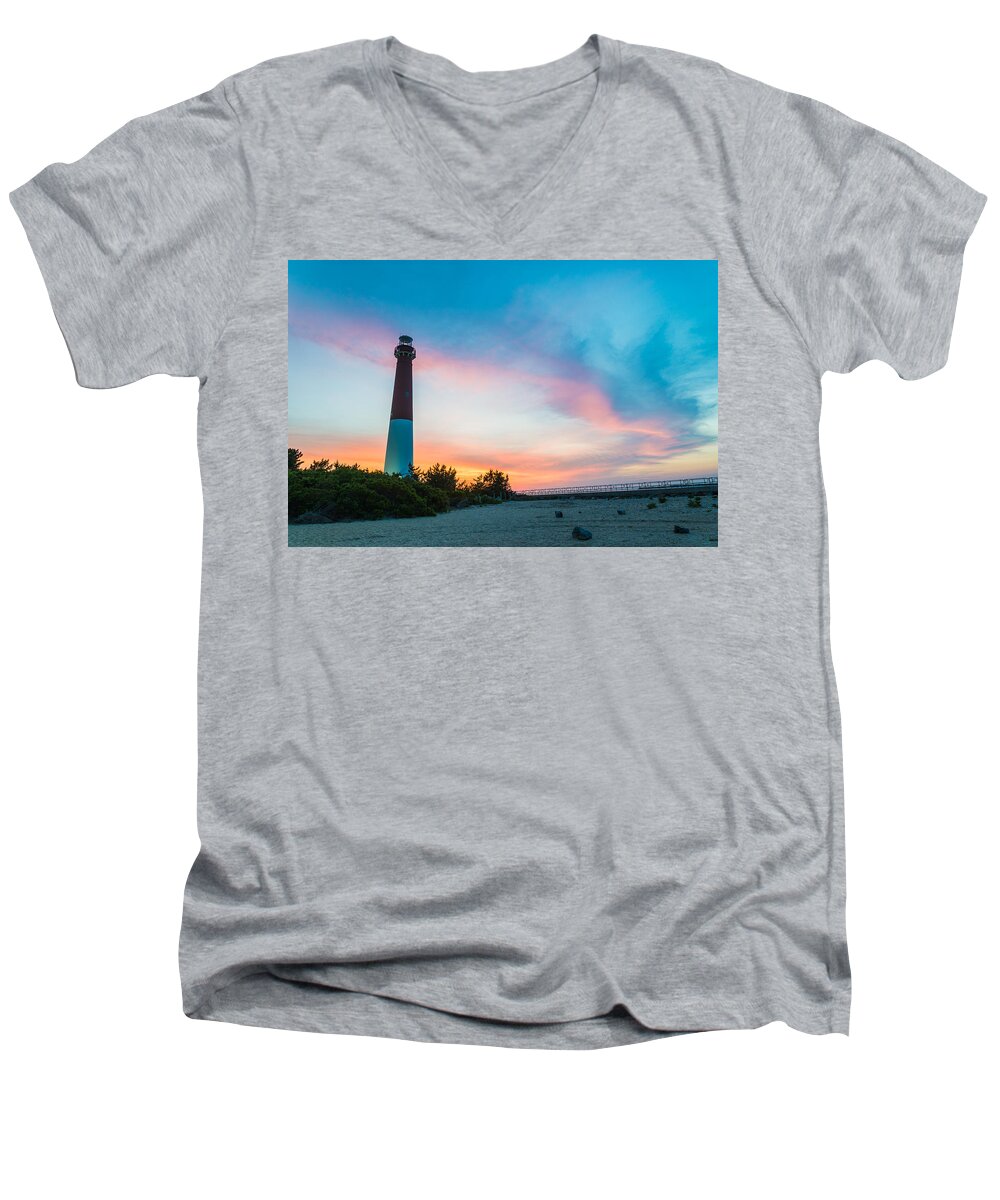 New Jersey Men's V-Neck T-Shirt featuring the photograph Cotton Candy Day by Kristopher Schoenleber