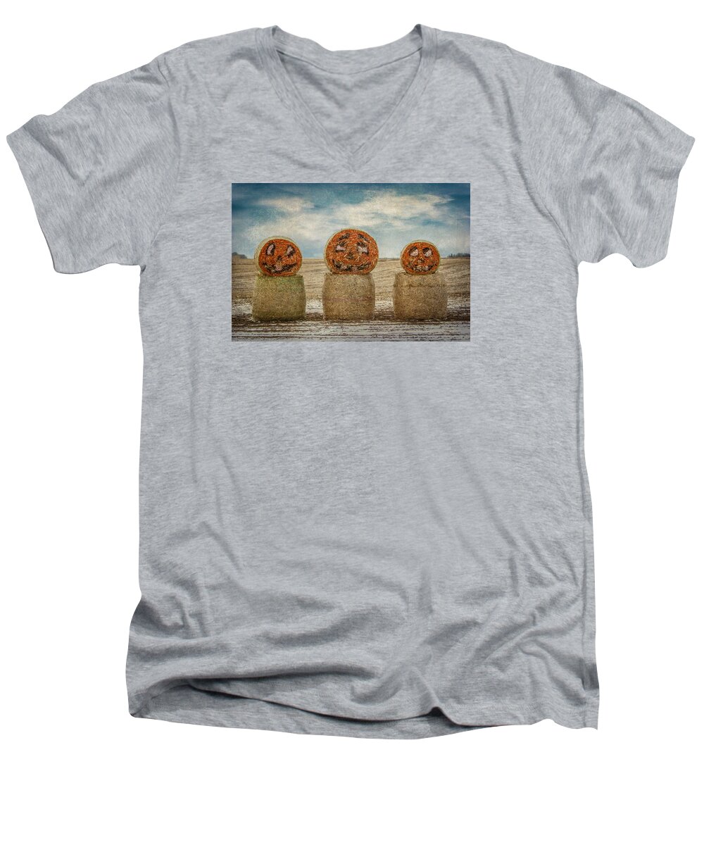 Halloween Men's V-Neck T-Shirt featuring the photograph Country Halloween by Patti Deters