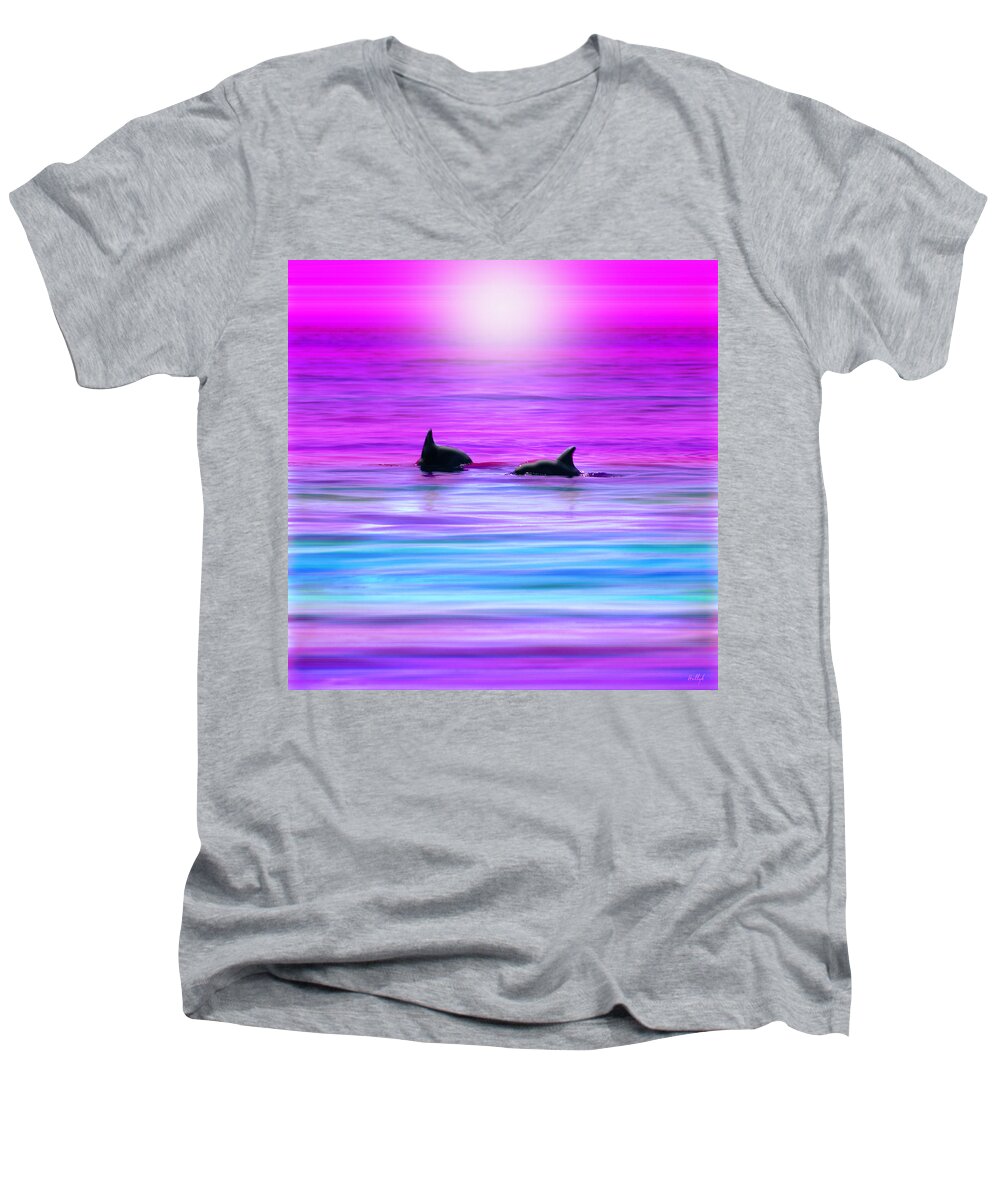Seascapes Men's V-Neck T-Shirt featuring the photograph Cruisin' Together by Holly Kempe