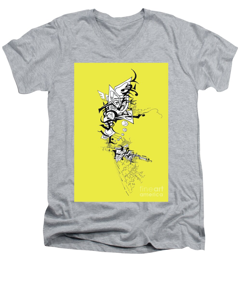 Angel Men's V-Neck T-Shirt featuring the drawing Dancing Angel by Joey Gonzalez