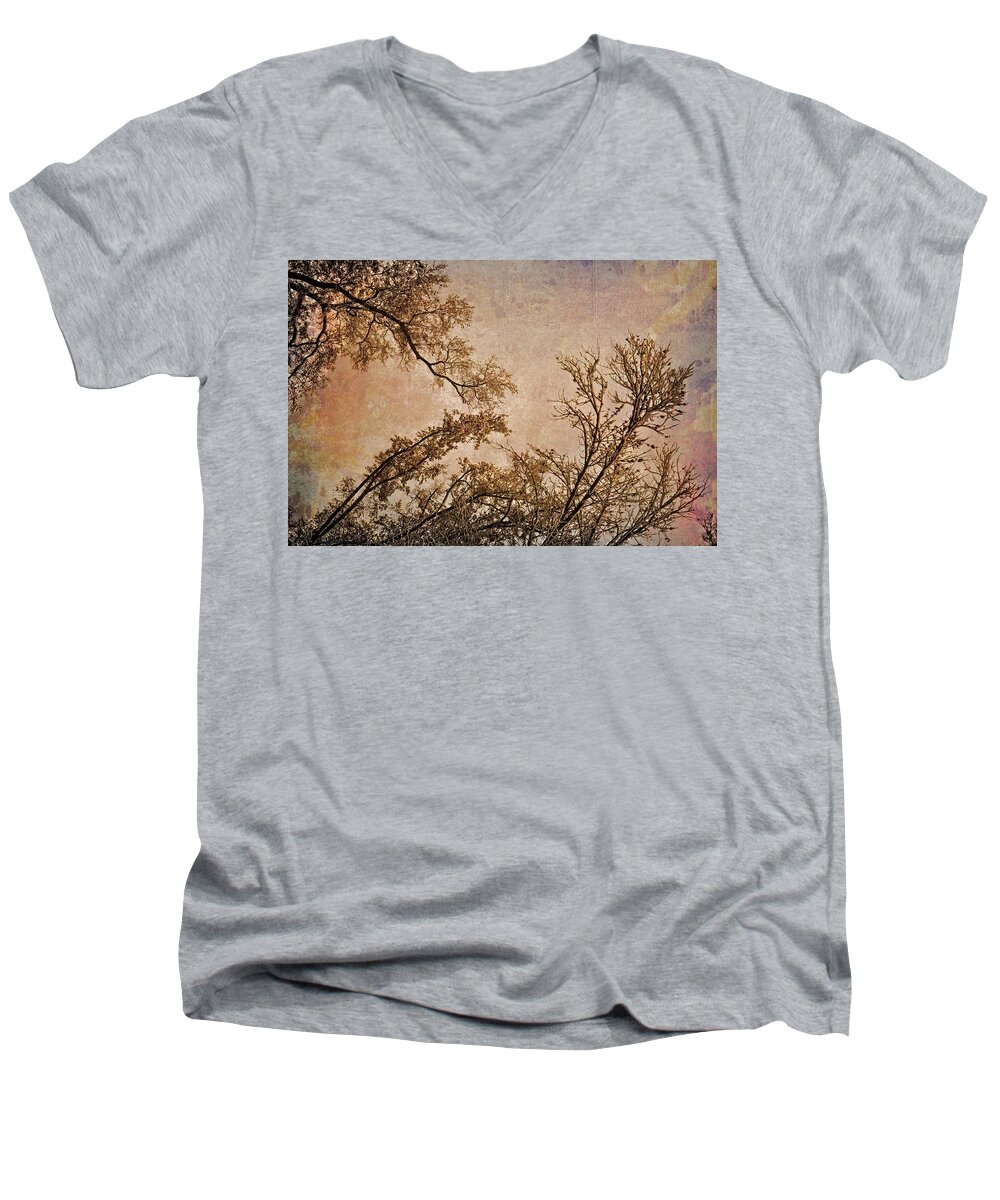 Landscape Men's V-Neck T-Shirt featuring the photograph Dancing Trees by Carol Whaley Addassi