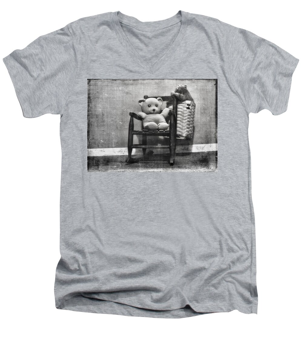 Teddybear Men's V-Neck T-Shirt featuring the photograph Days Of Future Past by Sue Capuano