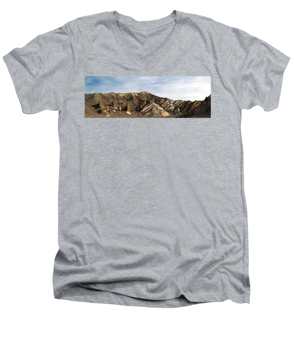 Death Valley National Park Men's V-Neck T-Shirt featuring the photograph Death Valley National Park Furnace Crek Area by JustJeffAz Photography