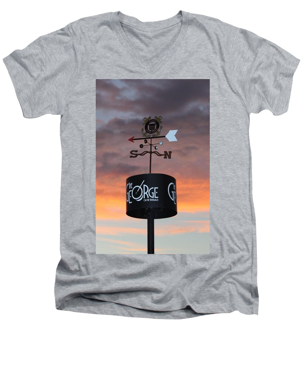 Restaurant Men's V-Neck T-Shirt featuring the photograph Direction by Cynthia Guinn