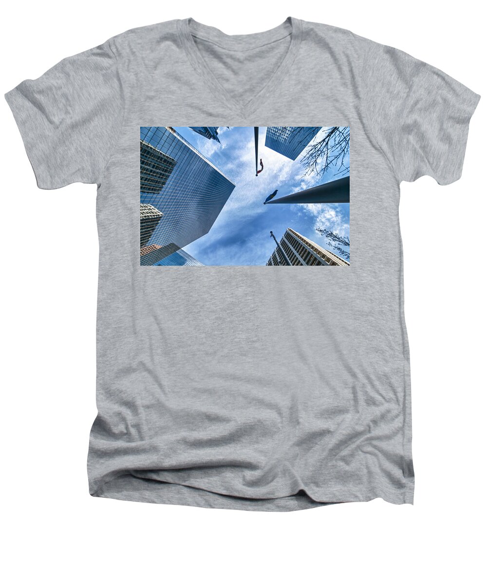 Buildings Men's V-Neck T-Shirt featuring the photograph Dizzying by Guy Whiteley