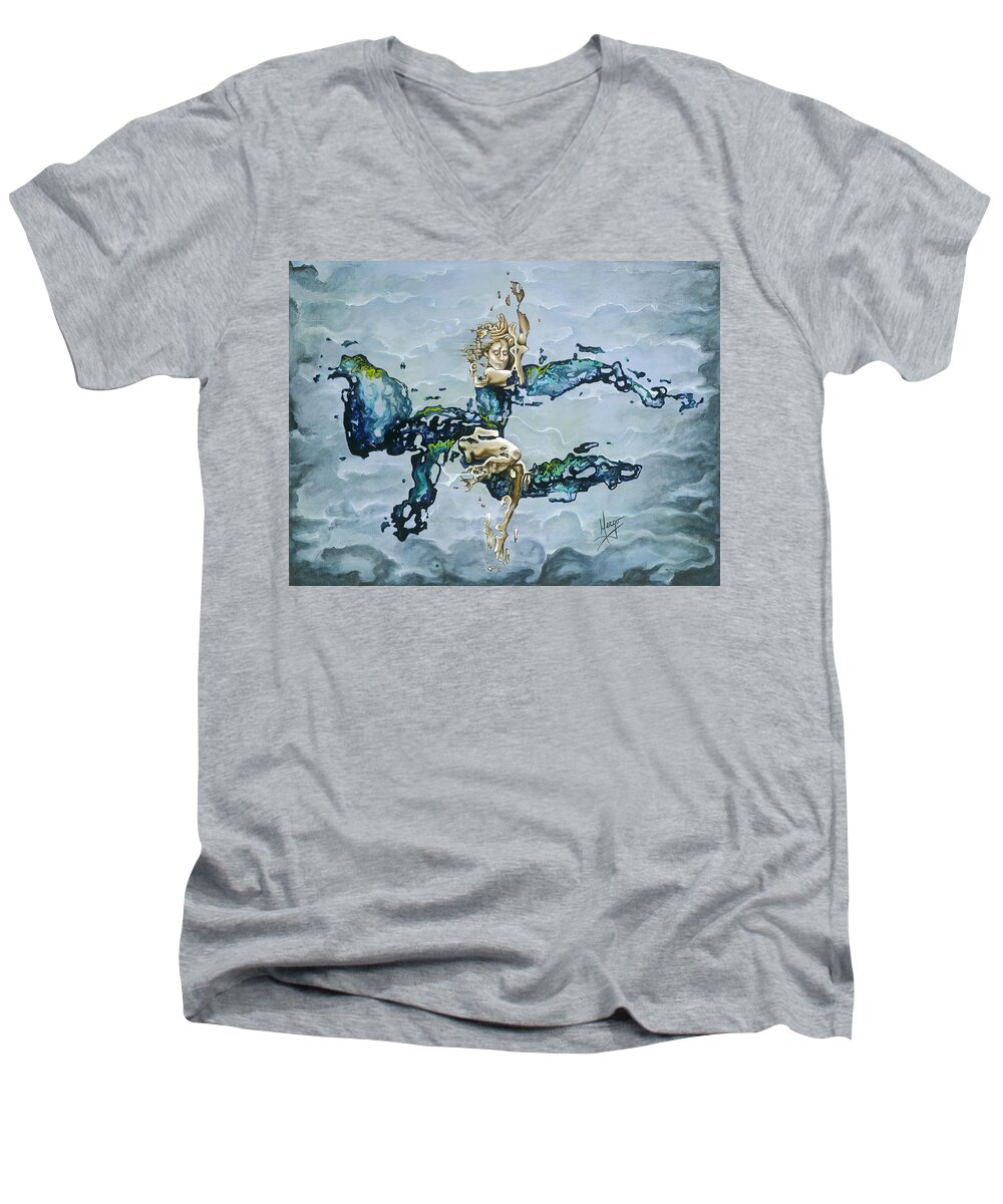 Karina Men's V-Neck T-Shirt featuring the painting Dream by Karina Llergo