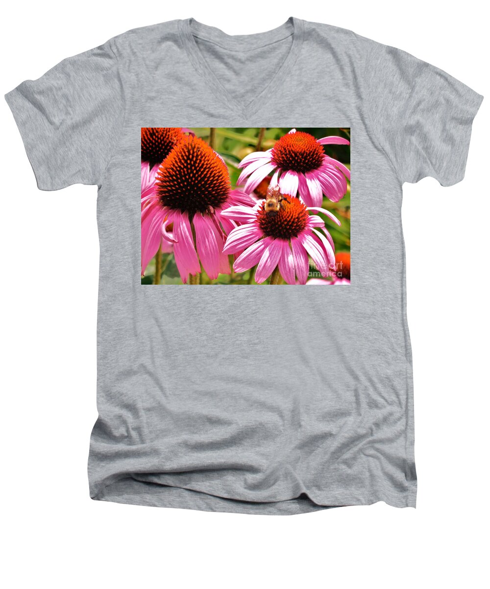 Echinacea Here's To Good Health. Men's V-Neck T-Shirt featuring the photograph Ech 2 by Robin Coaker
